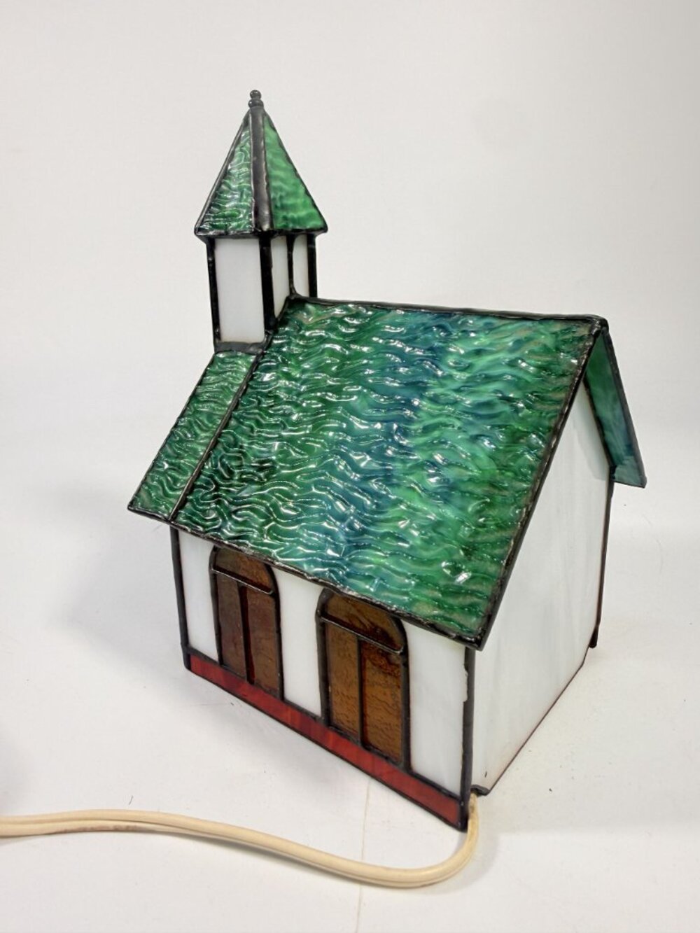 Lamp Light Tiffany Style Stained Glass 3D Church Chapel Cross Vintage Holiday - Picture 7 of 15